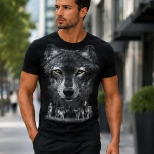 تیشرت مردانه مدل Wolf کد 5631