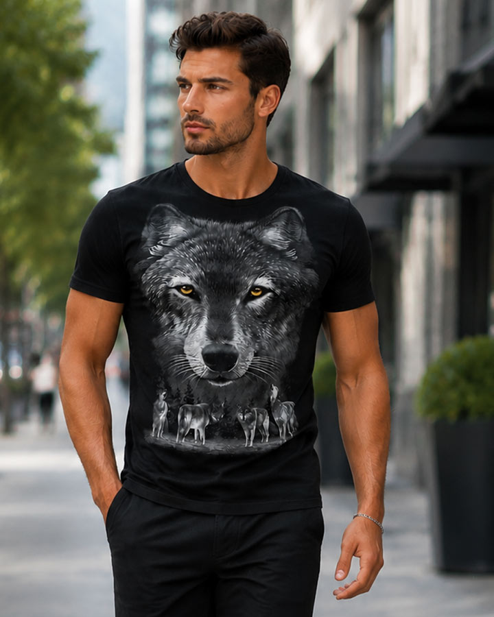 تیشرت مردانه مدل Wolf کد 5631