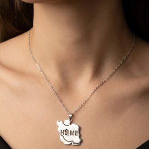 گردنبند HOME طرح نقشه ایران کد 6537