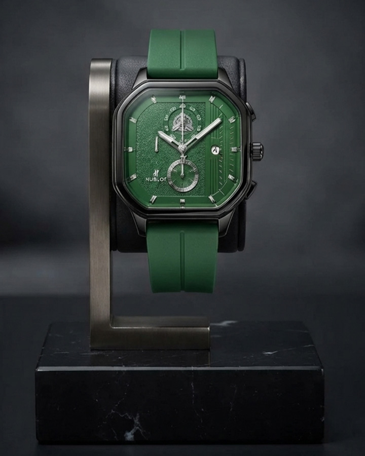 ساعت HUBLOT طرح سه موتوره سبز کد 6558