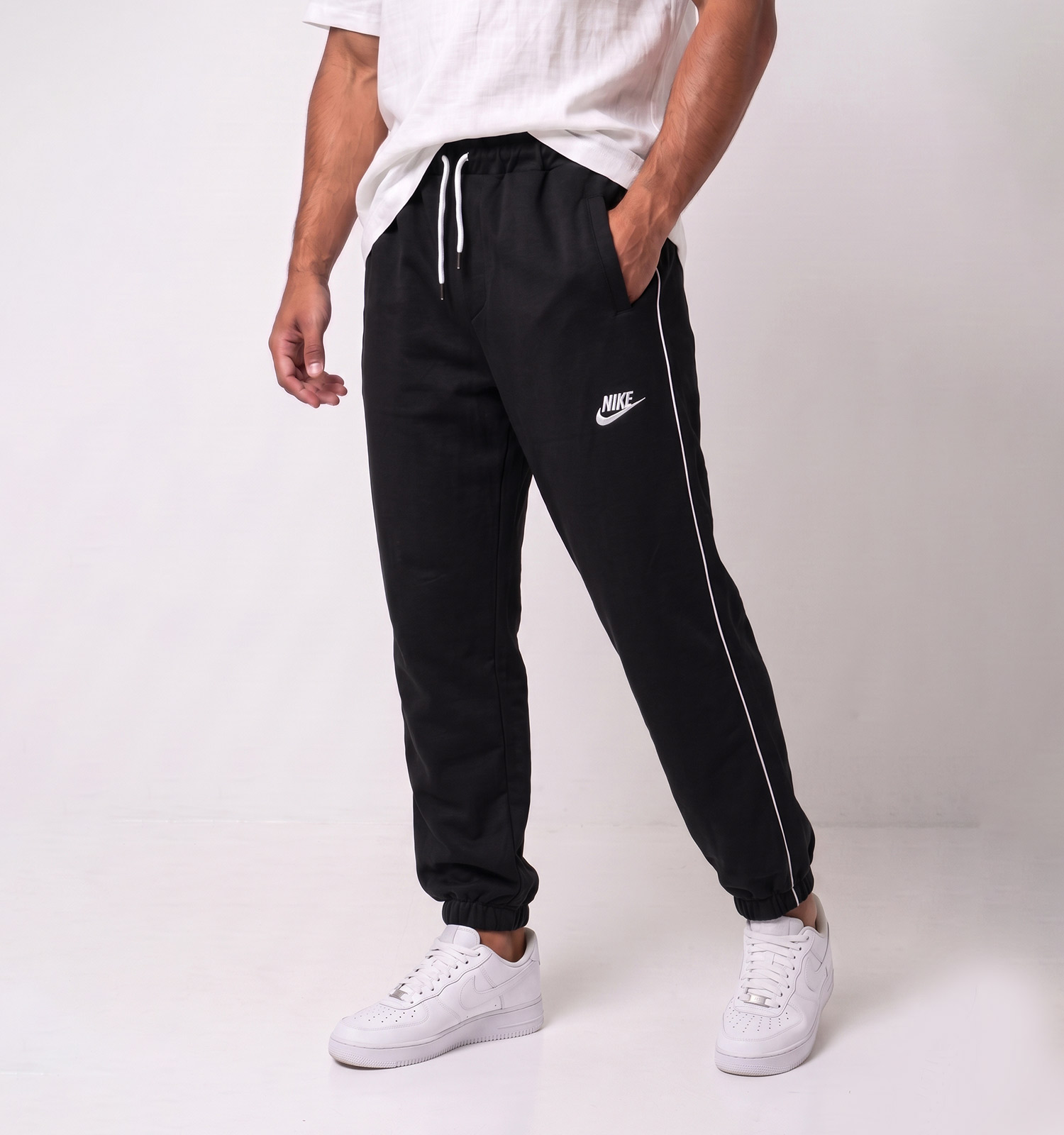 شلوار مردانه نیم بگ ساده بنگال مشکی Nike مدل 50764
