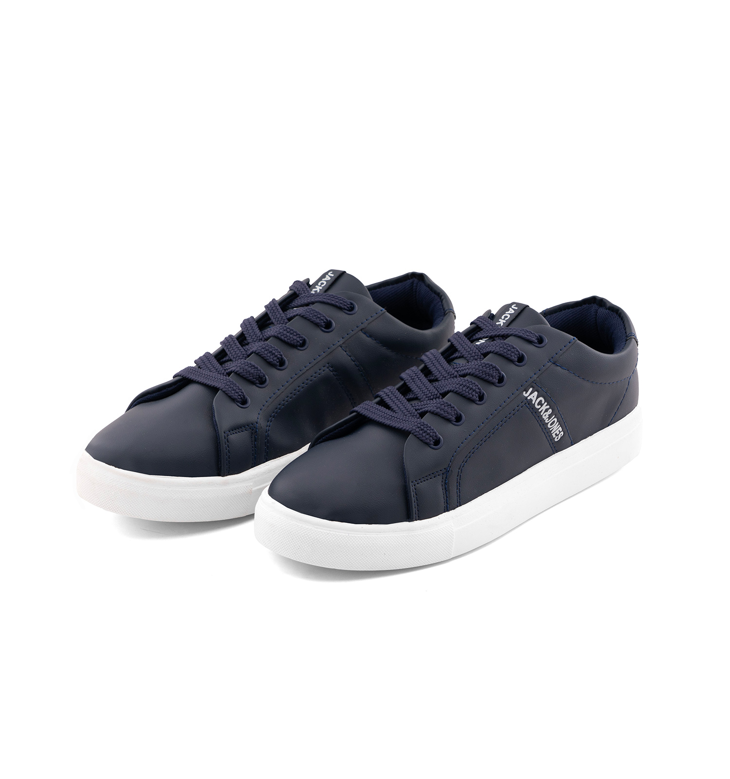 کفش مردانه روزمره چرم مصنوعی سرمه ای سفید Jack & Jones مدل 50737