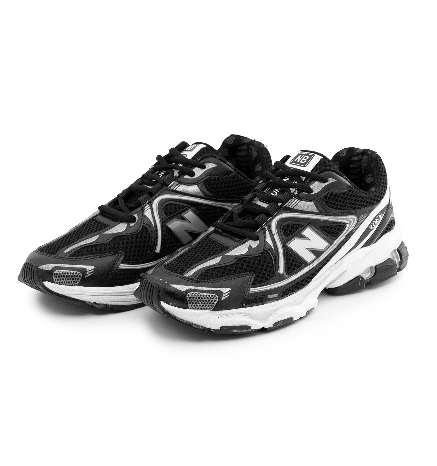 کفش مردانه اسپرت چرم مصنوعی مشکی سفید New Balance مدل 50721