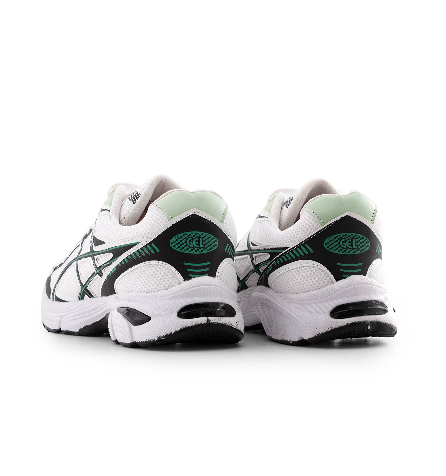 کفش مردانه اسپرت چرم مصنوعی سفید سبز Asics مدل 50678