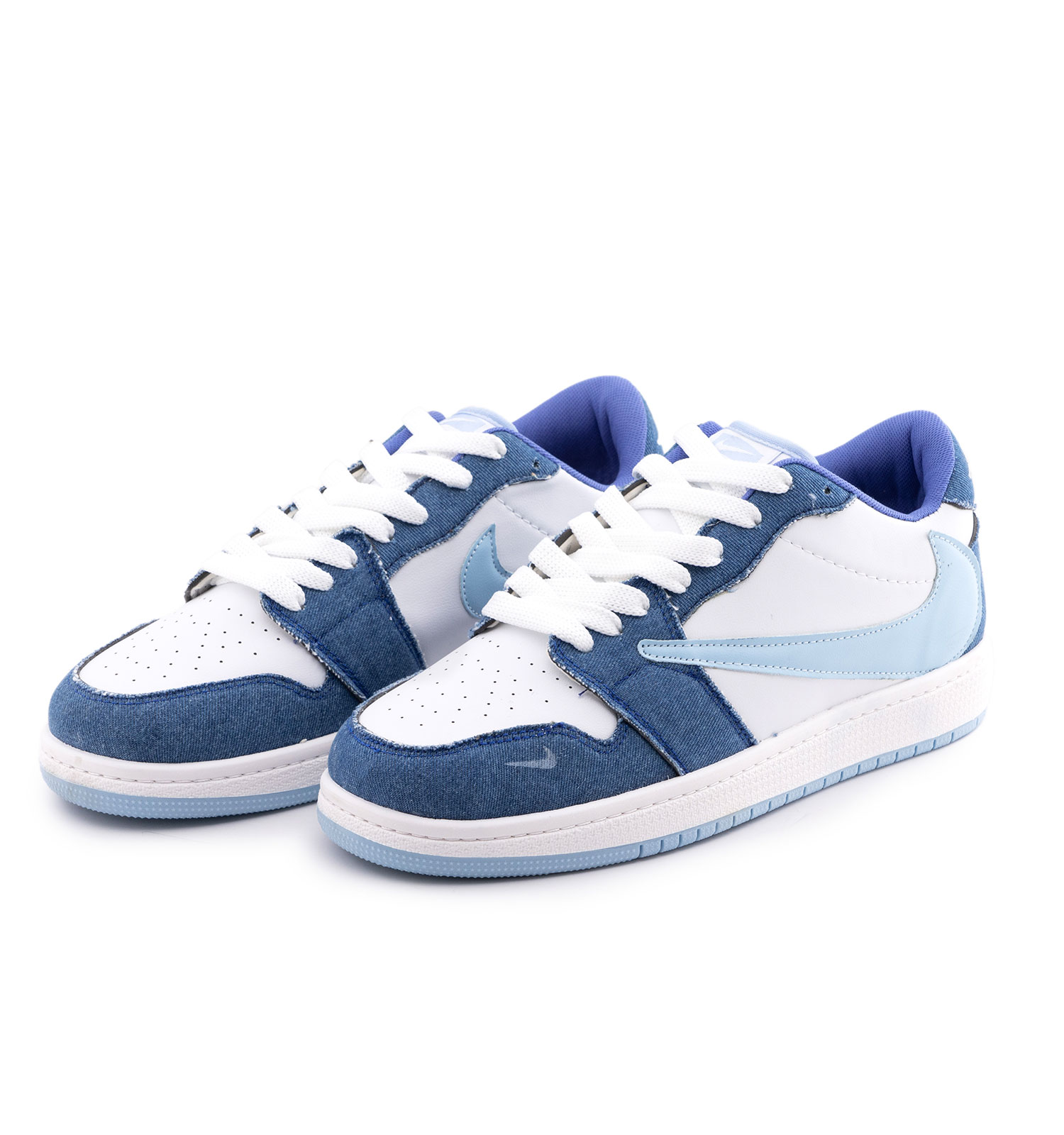 کفش مردانه روزمره چرم مصنوعی آبی سفید Nike مدل 50726