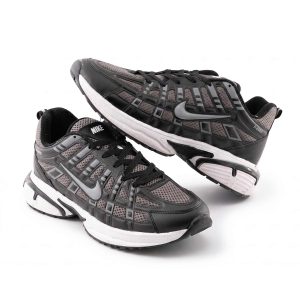 کفش مردانه اسپرت چرم مصنوعی مشکی طوسی تیره Nike مدل 50688