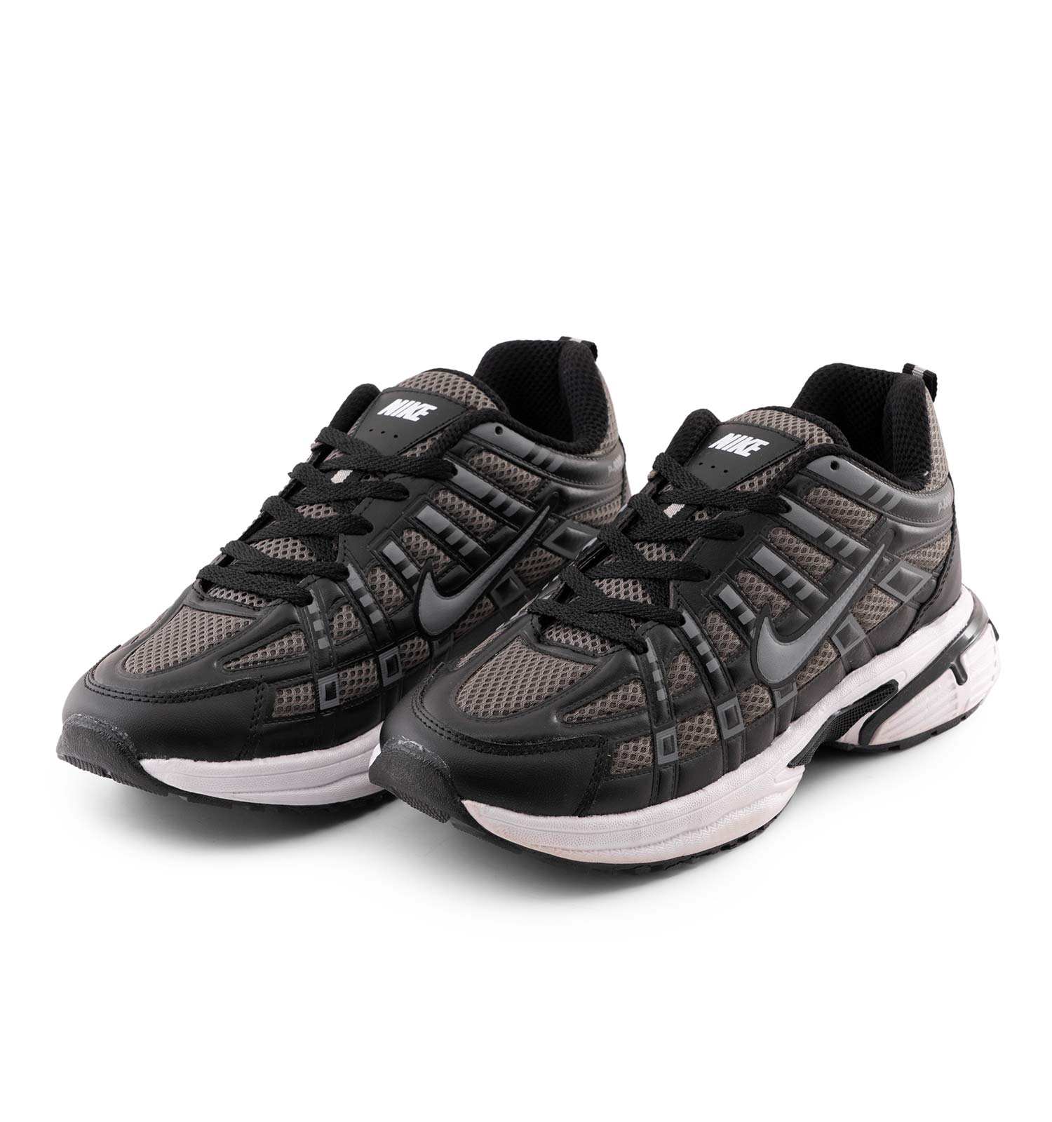 کفش مردانه اسپرت چرم مصنوعی مشکی طوسی روشن Nike مدل 50689