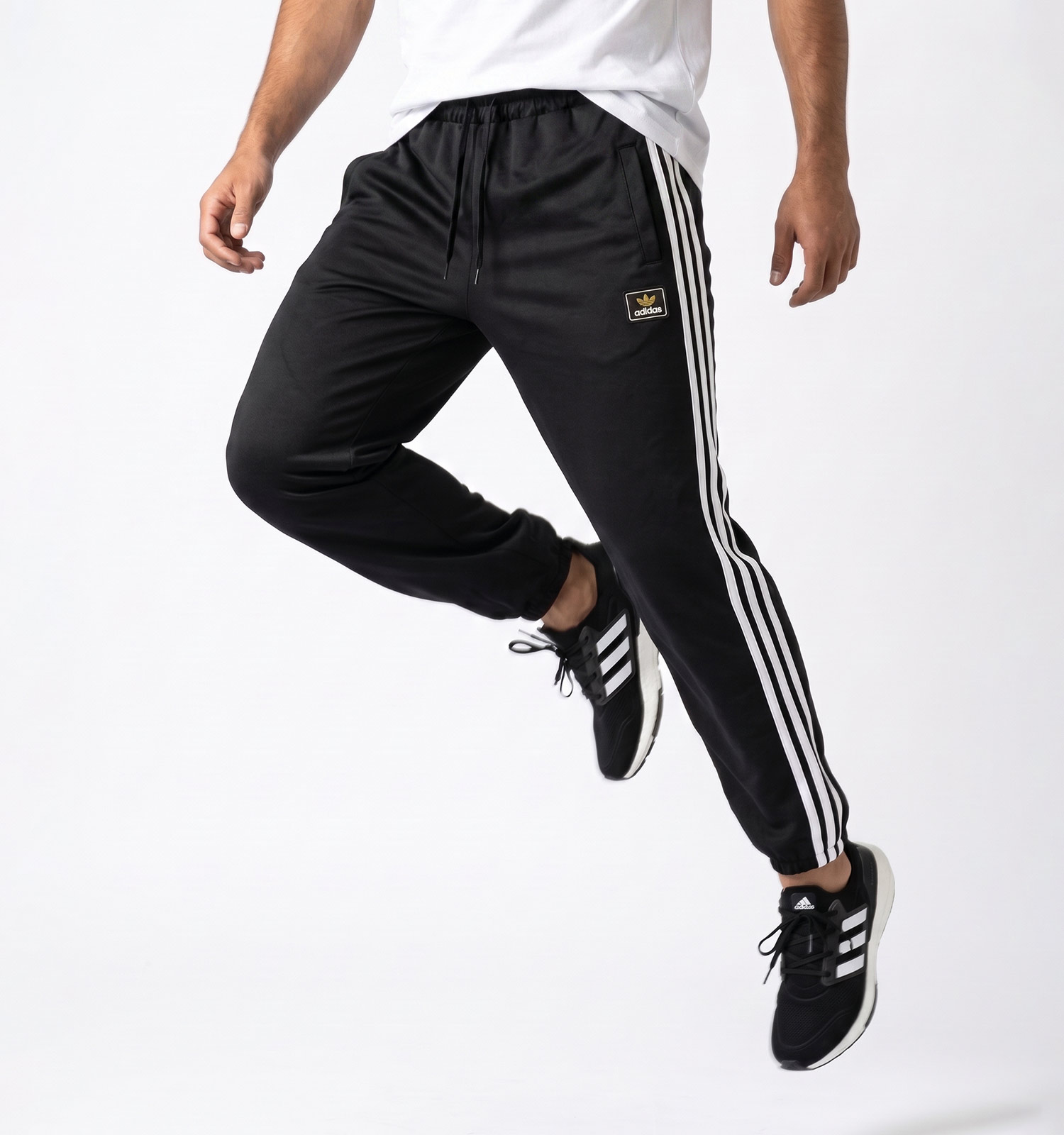 شلوار مردانه نیم بگ ساده بنگال مشکی Adidas مدل 50761