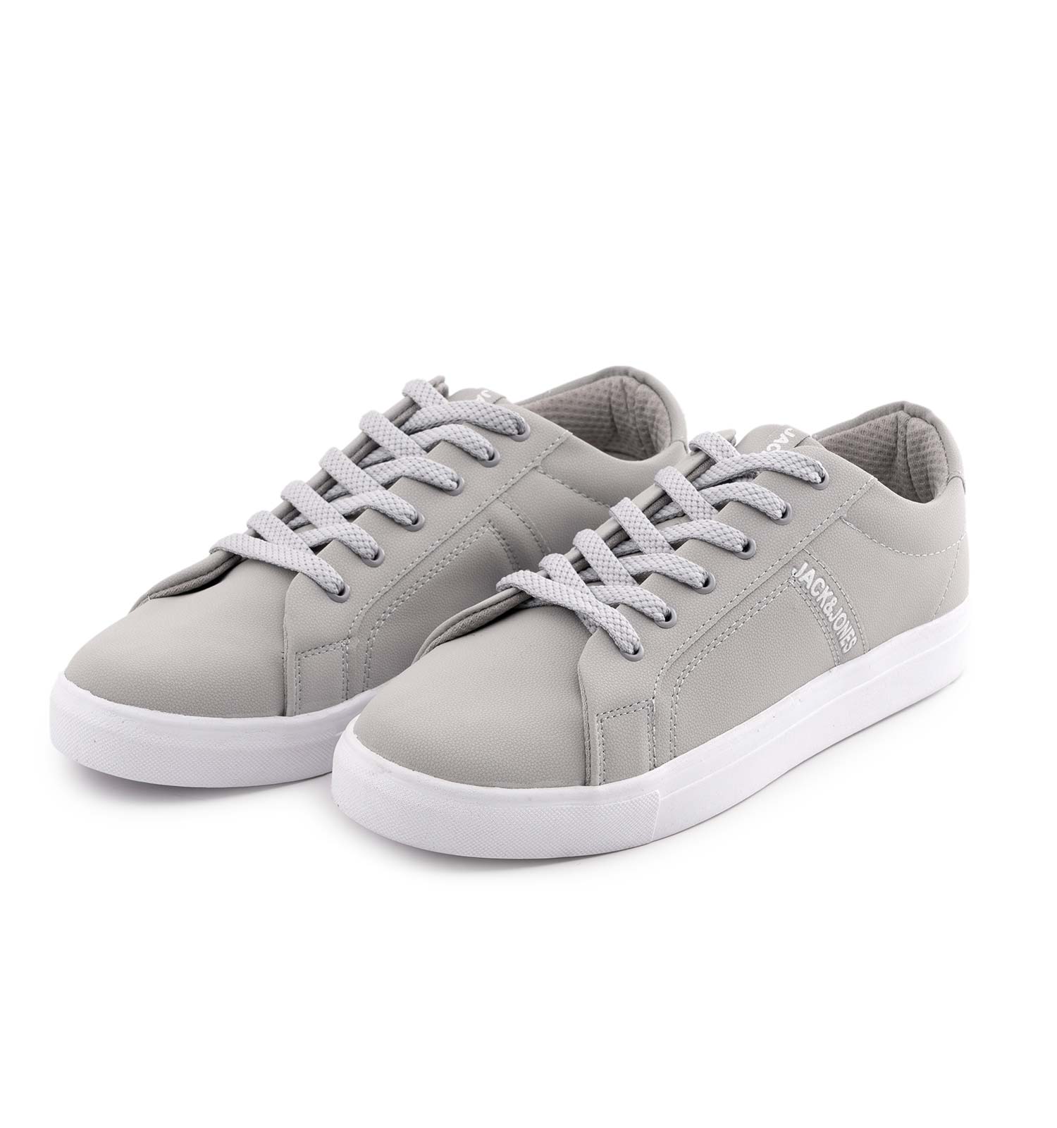 کفش مردانه روزمره چرم مصنوعی طوسی سفید Jack & Jones مدل 50738
