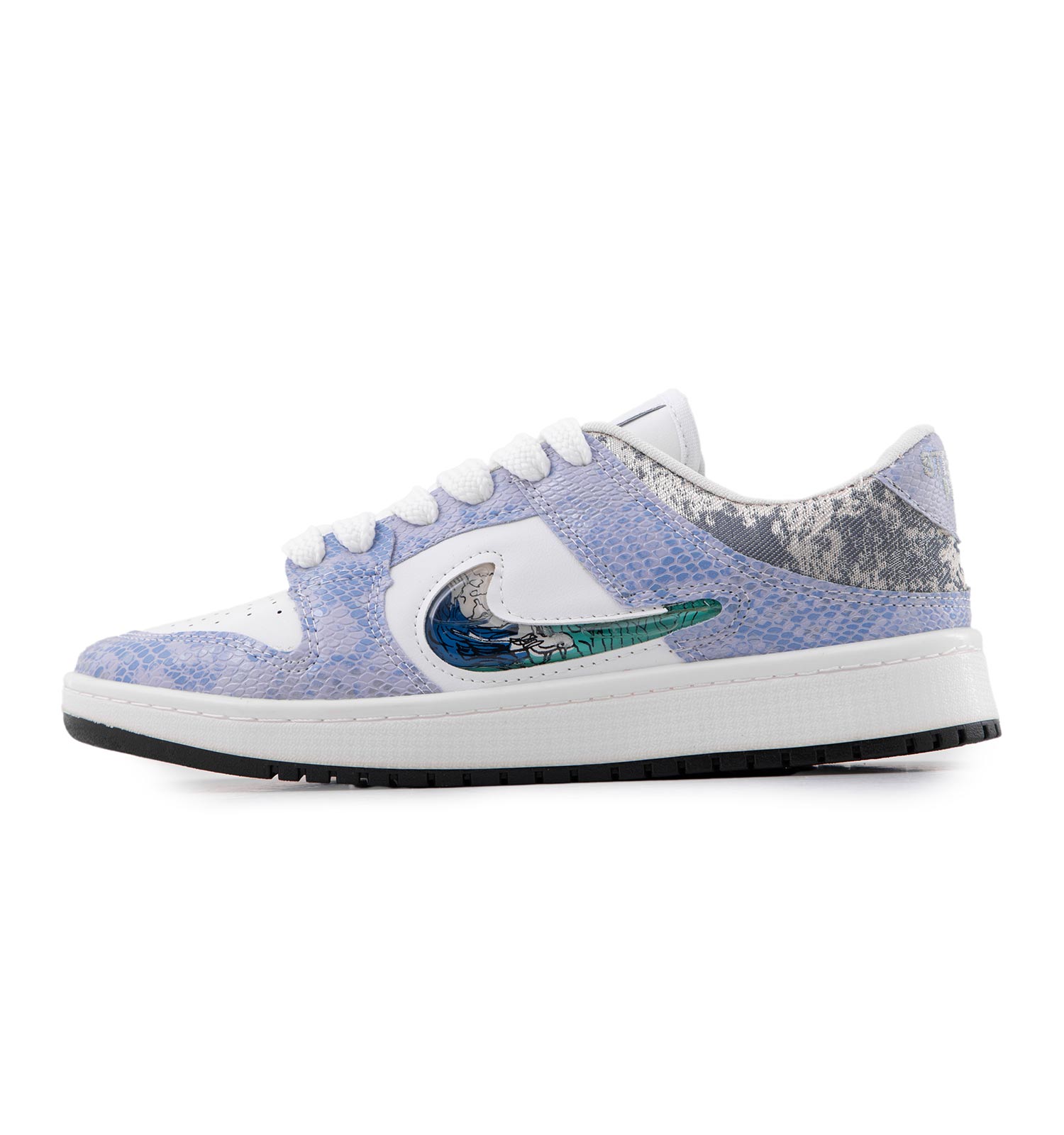 کفش مردانه روزمره چرم مصنوعی سفید آبی Nike مدل 50739