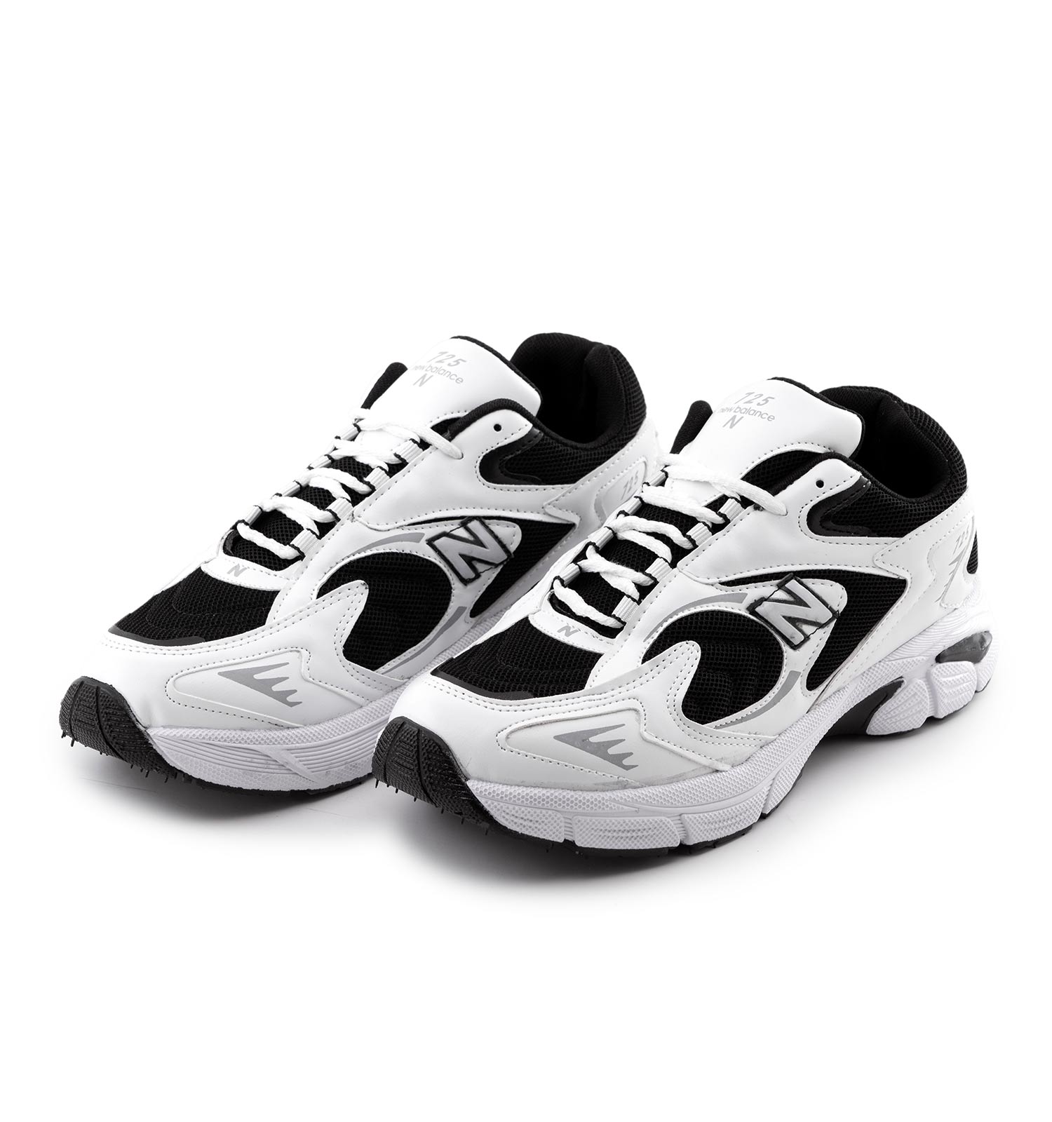 کفش مردانه اسپرت چرم مصنوعی سفید مشکی New Balance مدل 50683