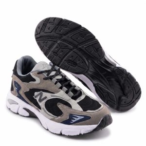 کفش مردانه اسپرت چرم مصنوعی سرمه ای سفید New Balance مدل 50681