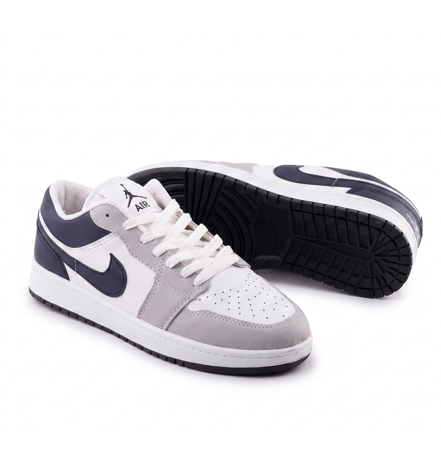 کفش مردانه روزمره چرم مصنوعی سفید طوسی Nike مدل 50684
