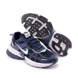 کفش مردانه اسپرت چرم مصنوعی سرمه ای سفید Nike مدل 50679