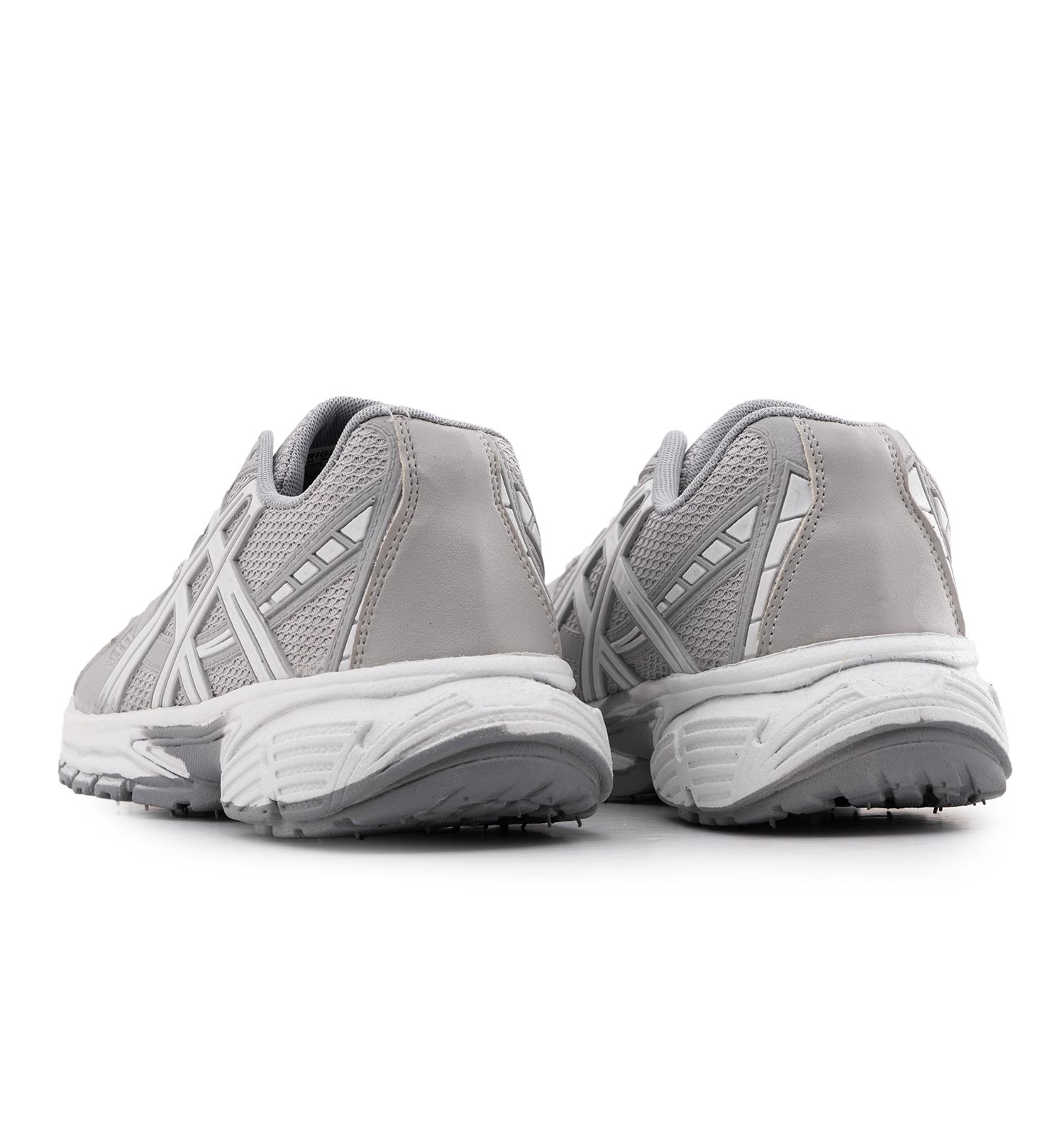 کفش مردانه اسپرت چرم مصنوعی طوسی سفید Asics مدل 50702