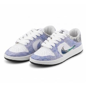 کفش مردانه روزمره چرم مصنوعی سفید آبی Nike مدل 50739