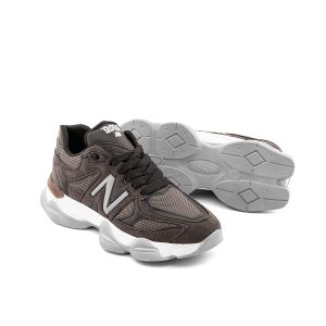 کفش مردانه اسپرت چرم مصنوعی ذغالی New Balance مدل 50774