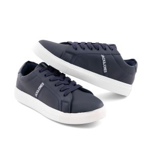 کفش مردانه روزمره چرم مصنوعی سرمه ای سفید Jack & Jones مدل 50737