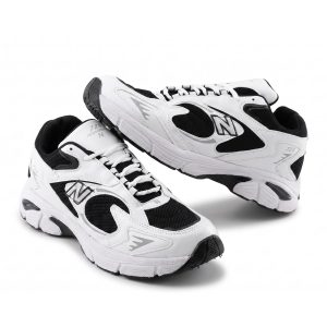 کفش مردانه اسپرت چرم مصنوعی سفید مشکی New Balance مدل 50683