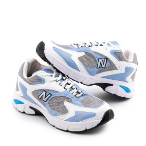 کفش مردانه اسپرت چرم مصنوعی سفید آبی New Balance مدل 50682