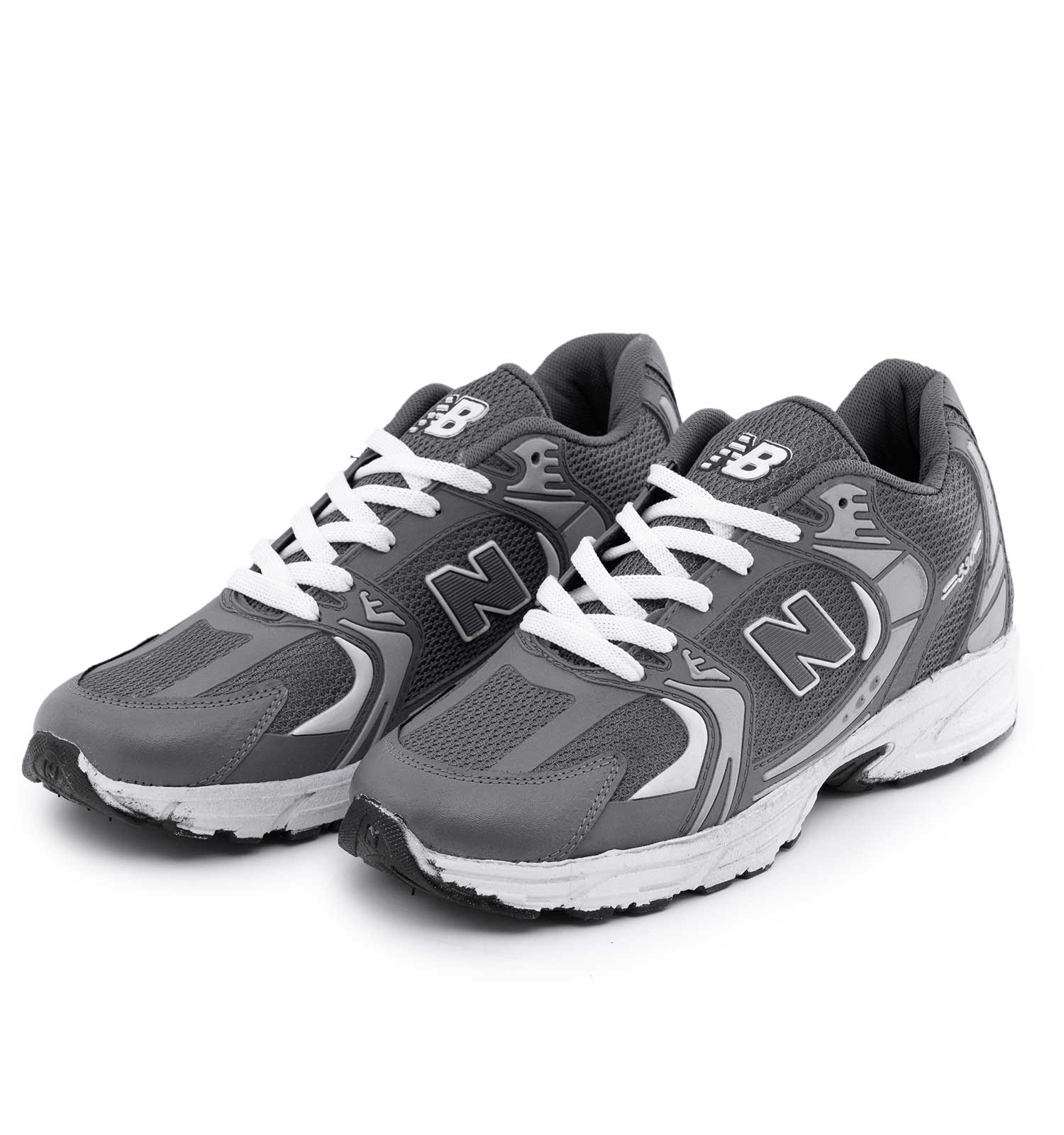 کفش مردانه اسپرت چرم مصنوعی طوسی New Balance مدل 50716