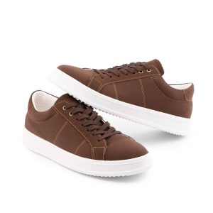 کفش مردانه روزمره چرم مصنوعی قهوه ای Bershka مدل 50754
