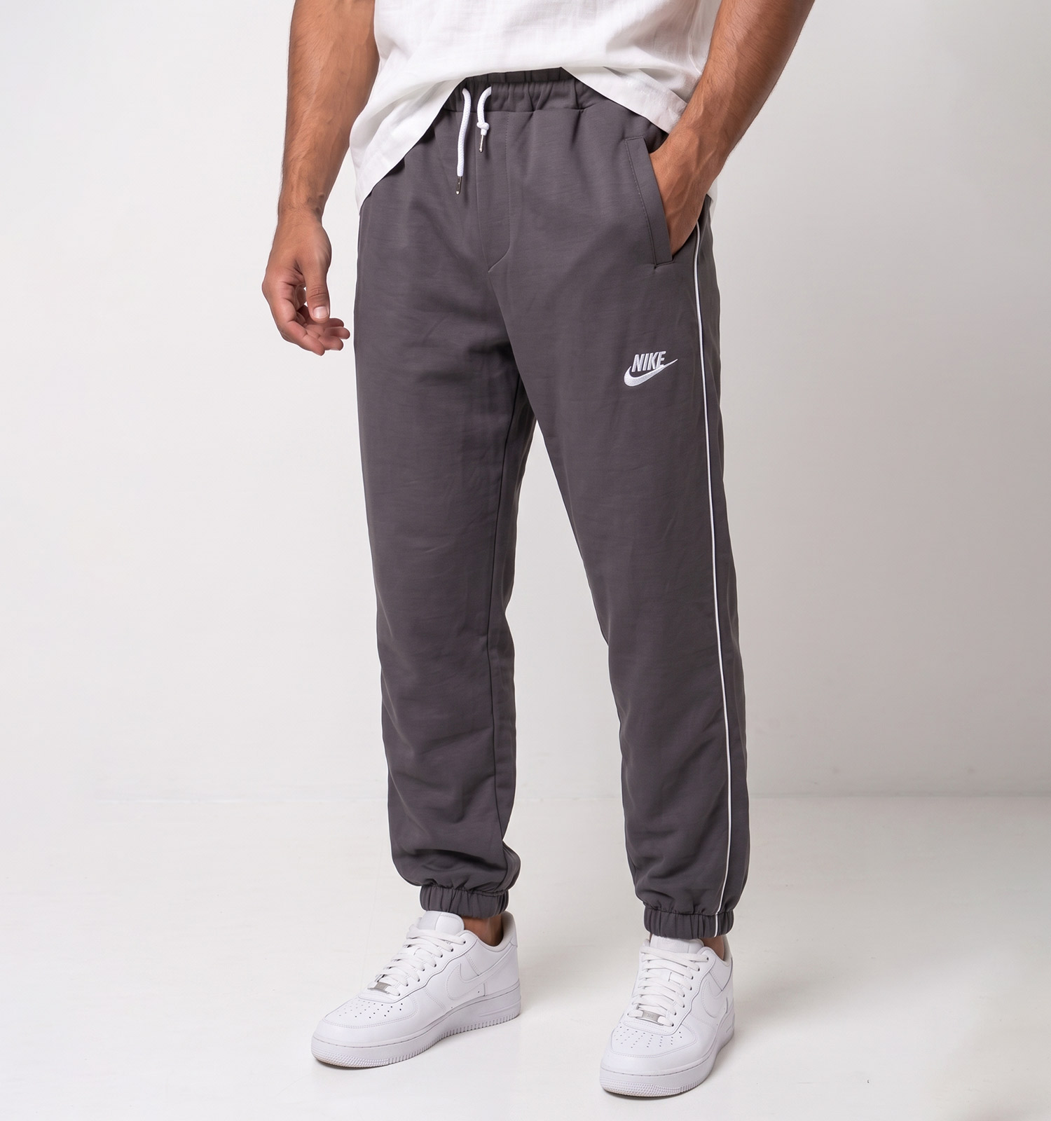 شلوار مردانه نیم بگ ساده بنگال طوسی Nike مدل 50763