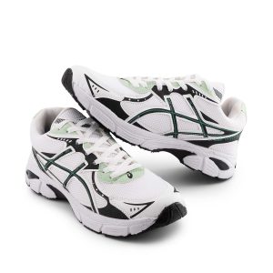 کفش مردانه اسپرت چرم مصنوعی سفید سبز Asics مدل 50678