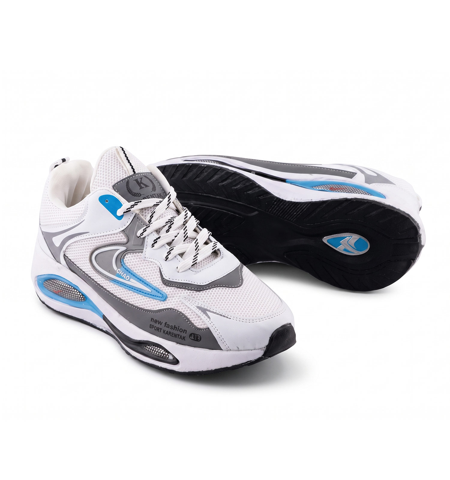 کفش مردانه اسپرت چرم مصنوعی سفید آبی Nike مدل 50687