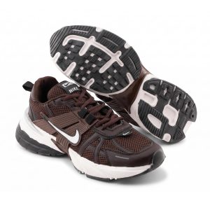 کفش مردانه اسپرت چرم مصنوعی قهوه ای سفید Nike مدل 50680