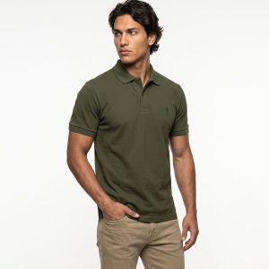 پولوشرت مردانه نرمال ساده جودون پنبه سبز ارتشی Polo مدل 50601