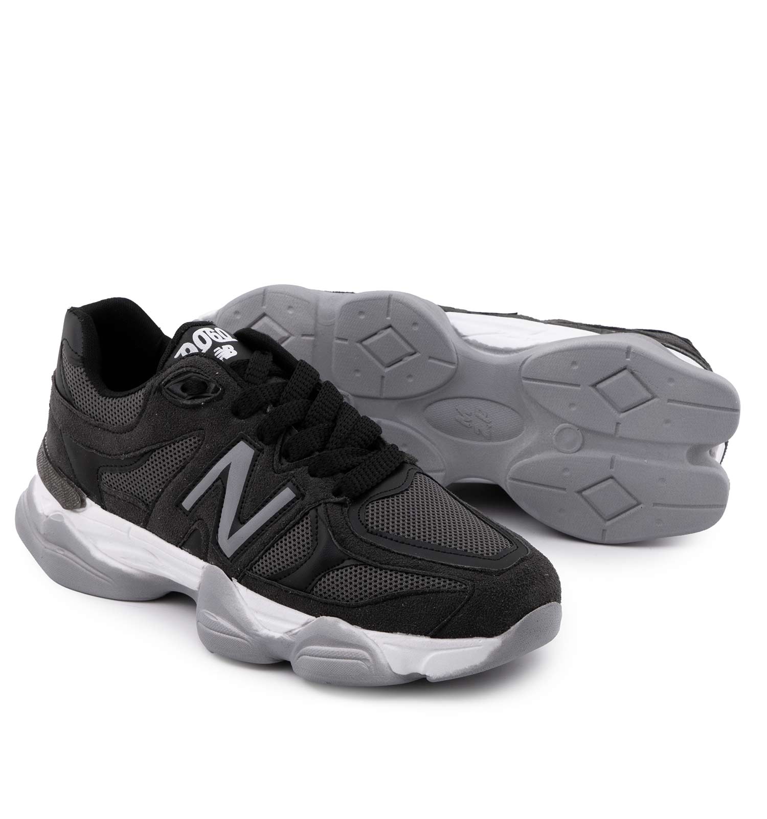 کفش مردانه اسپرت چرم مصنوعی مشکی New Balance مدل 50773