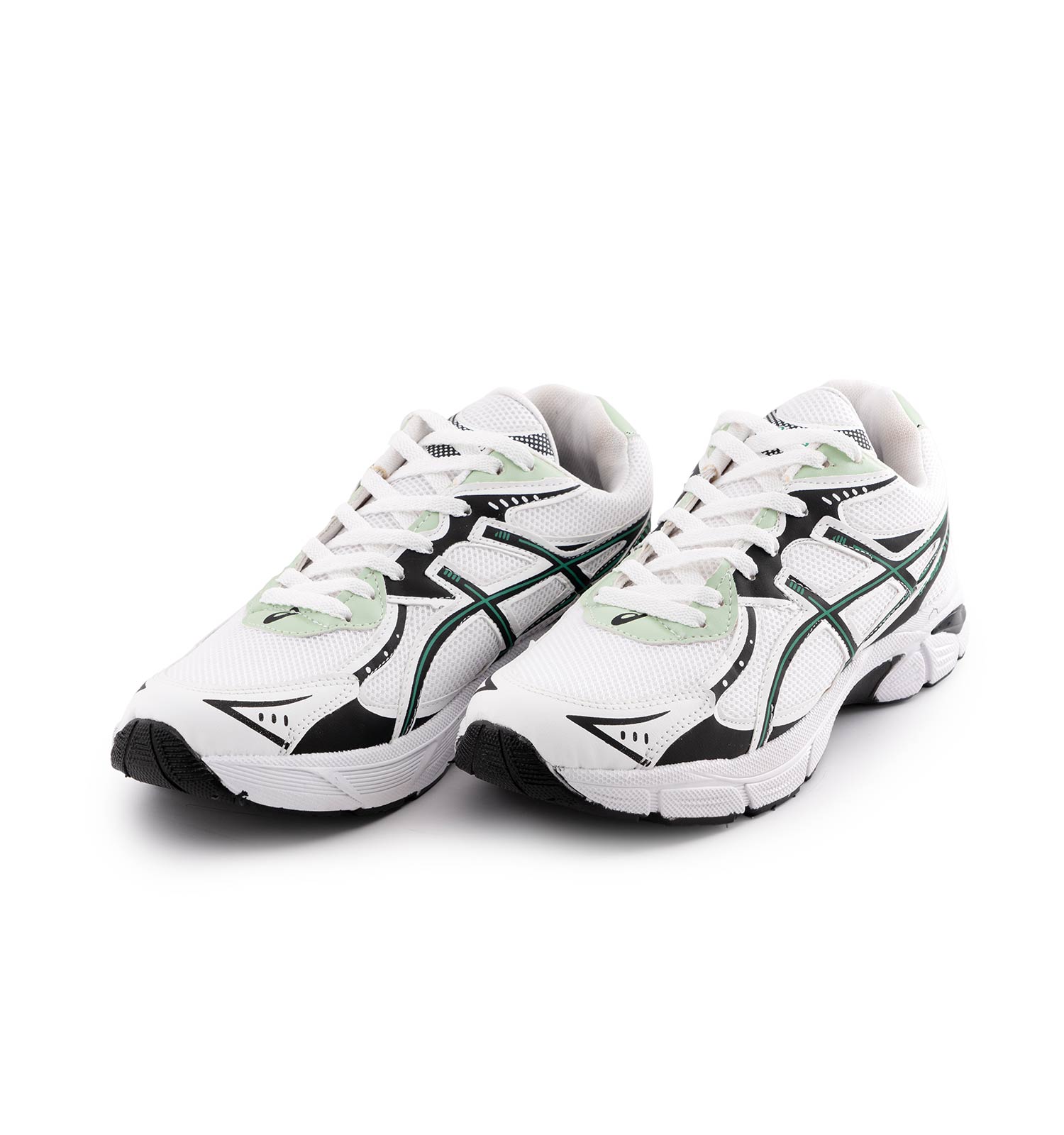 کفش مردانه اسپرت چرم مصنوعی سفید سبز Asics مدل 50678