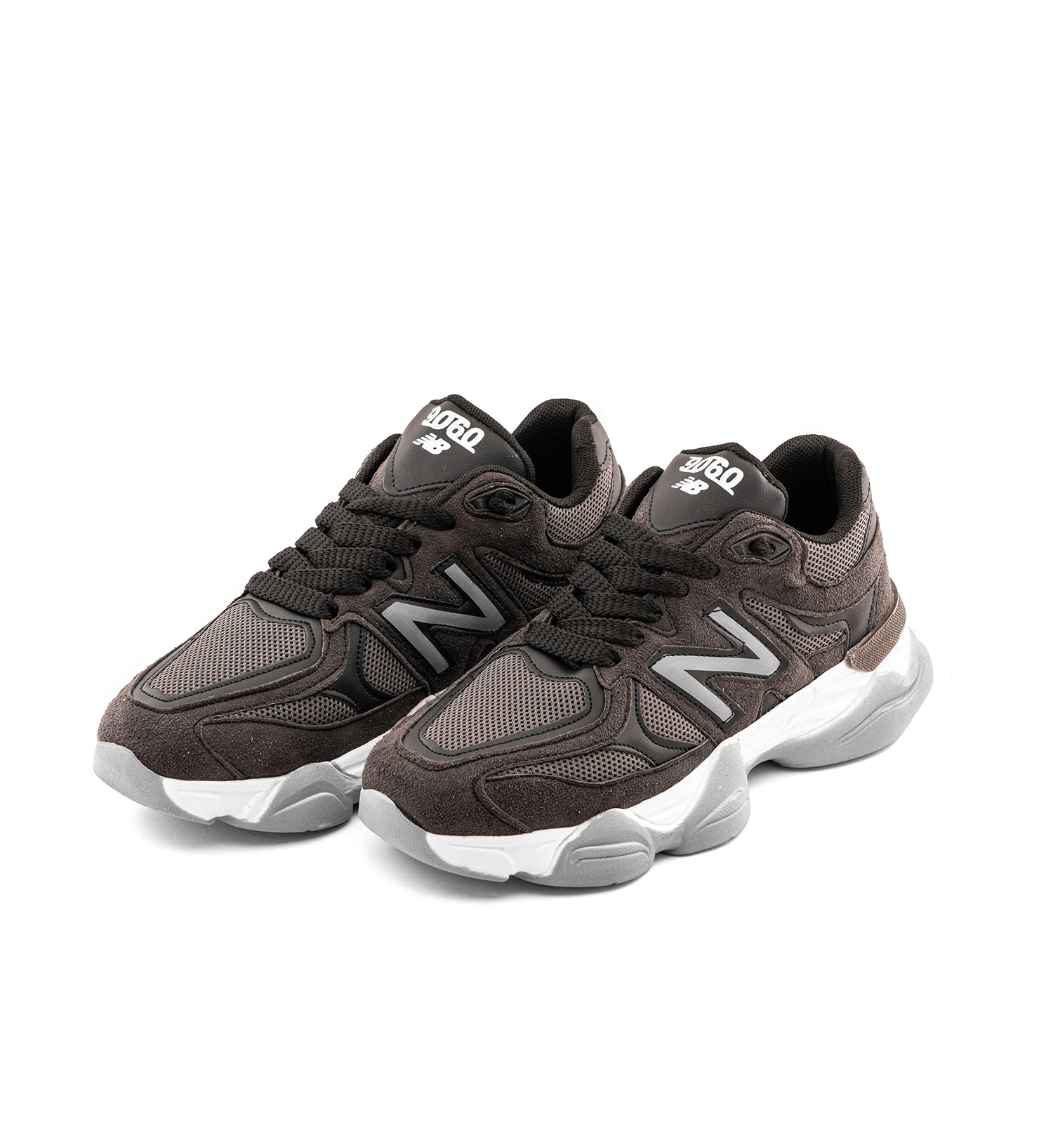 کفش مردانه اسپرت چرم مصنوعی ذغالی New Balance مدل 50774