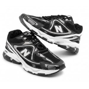 کفش مردانه اسپرت چرم مصنوعی مشکی سفید New Balance مدل 50721