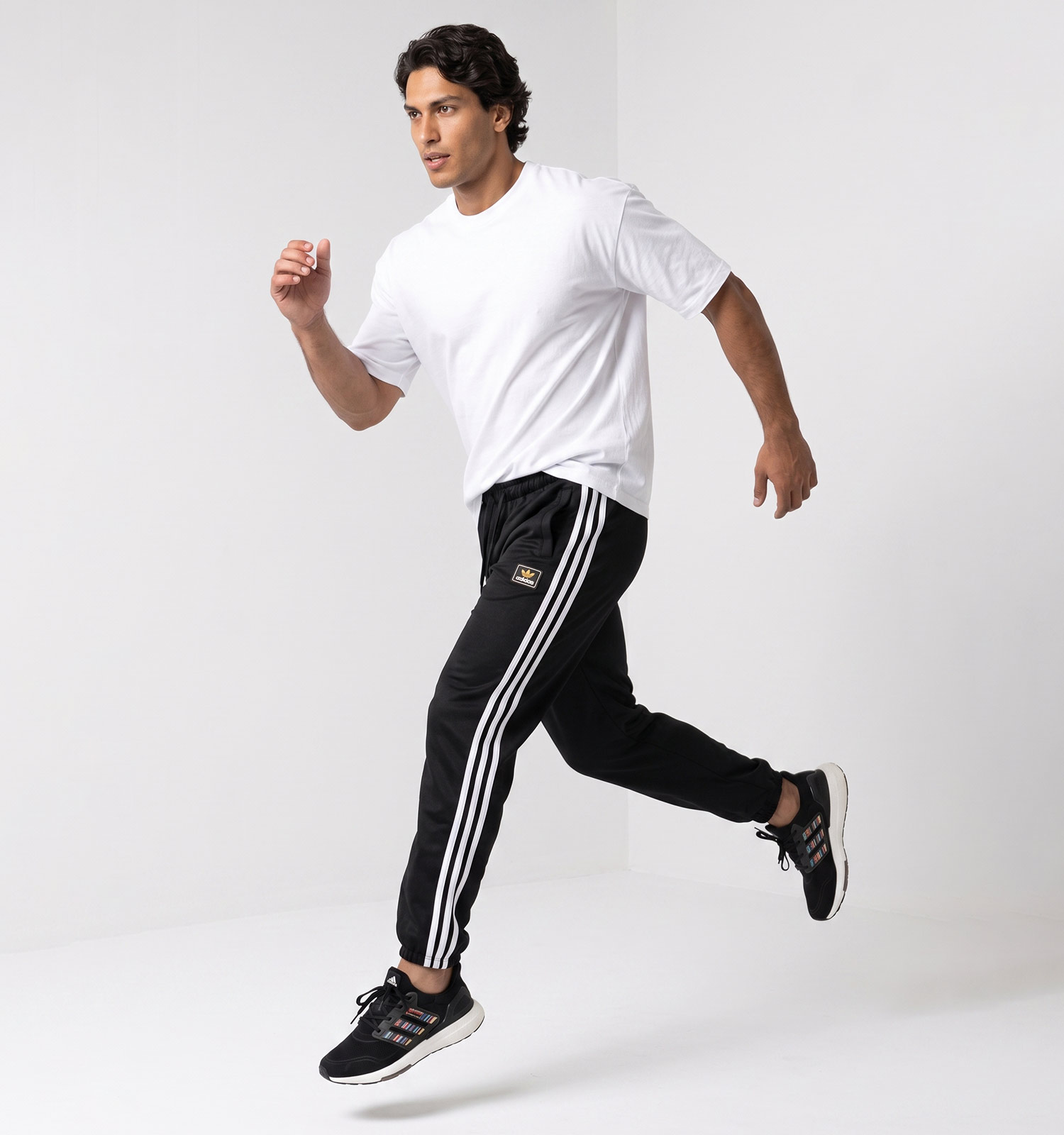 شلوار مردانه نیم بگ ساده بنگال مشکی Adidas مدل 50761