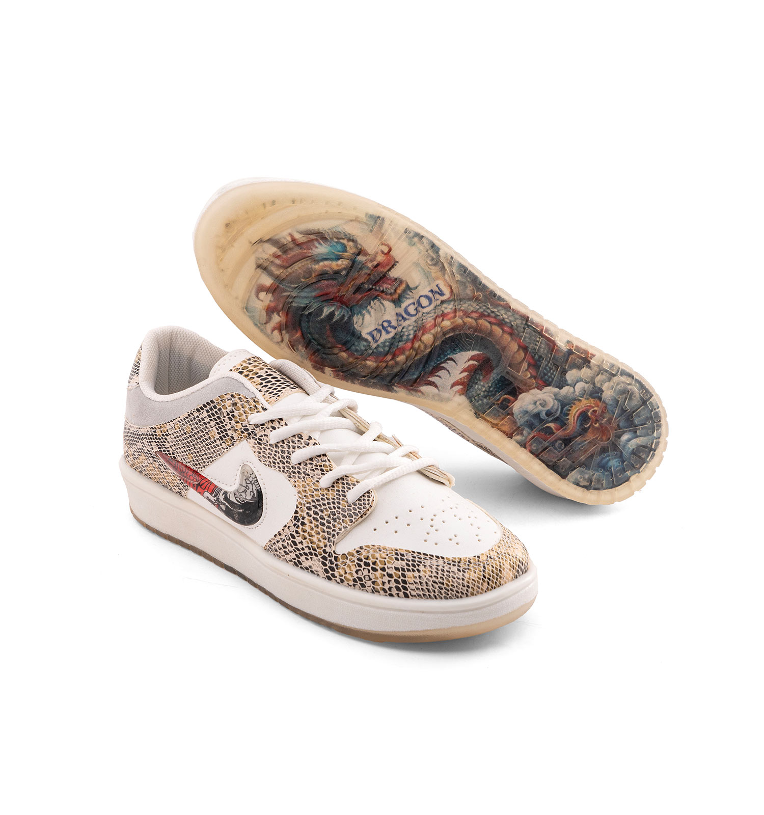 کفش مردانه روزمره چرم مصنوعی کرم سفید Nike مدل 50741
