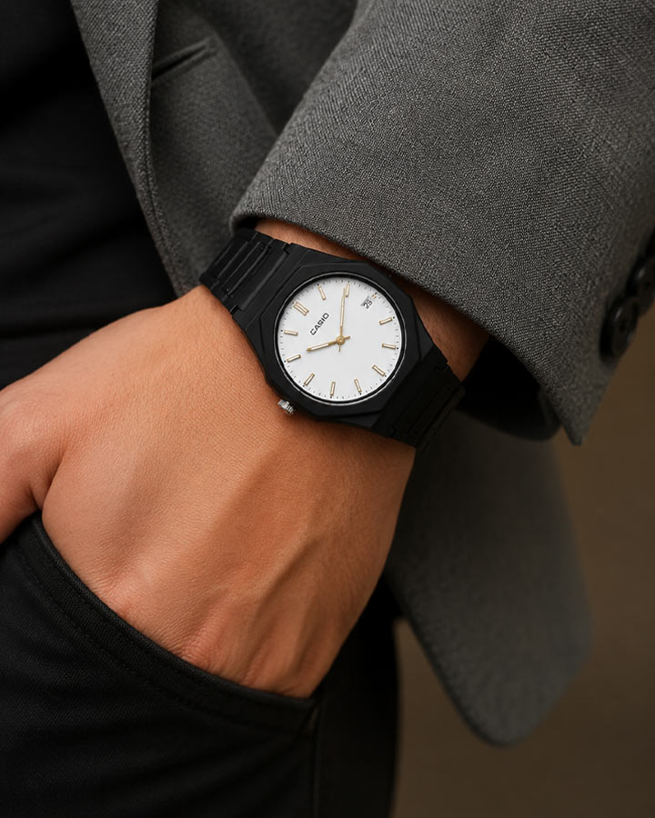 ساعت مردانه CASIO مدل Edek صفحه سفید کد6551