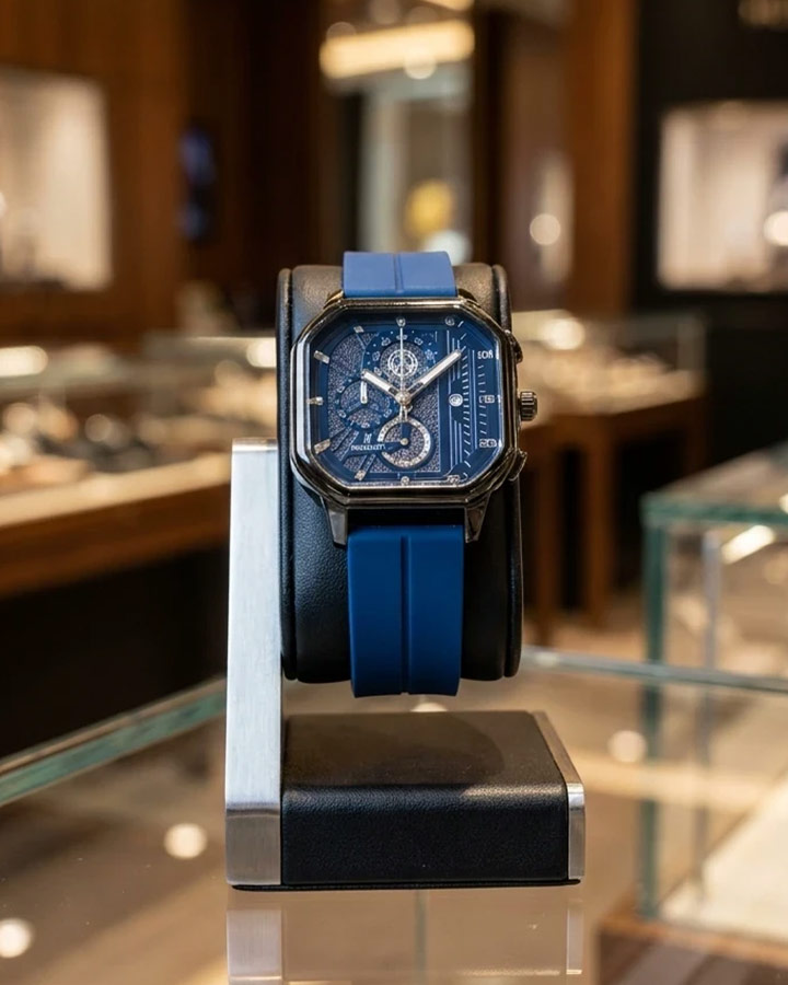 ساعت HUBLOT طرح سه موتوره سورمه ای کد 6559