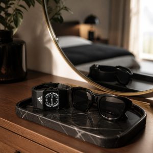 پکیج ساعت مچی مردانه آدیداس بند استیل فنری لوکس عینک آفتابی اسپرت چند ضلعی مدل Dior