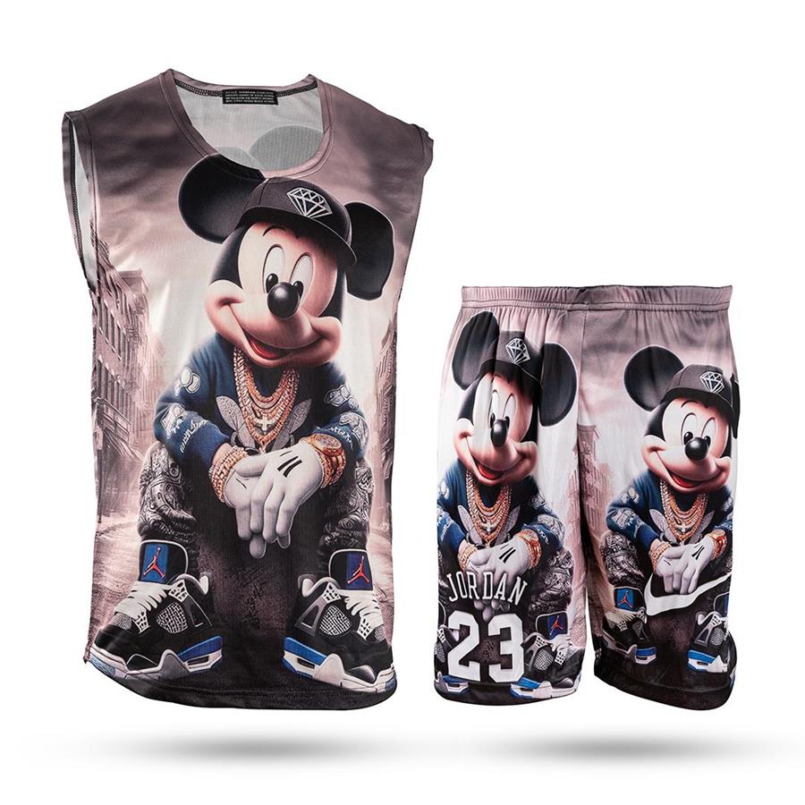 ست رکابی شلوارک مردانه Mickey مدل 3996