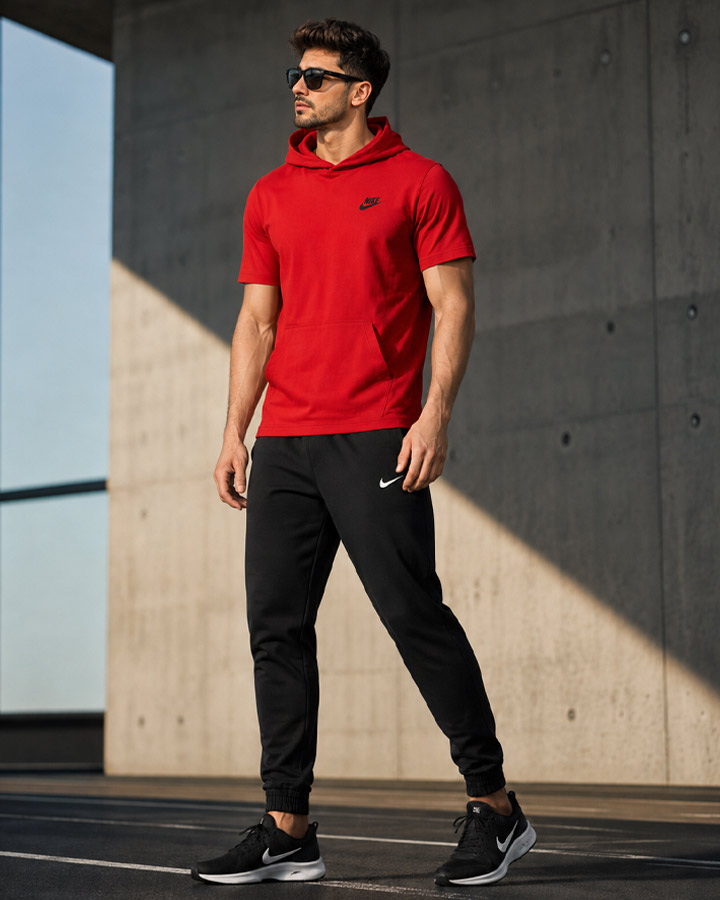 ست تیشرت شلوار Nike مدل OLES قرمز کد 6586