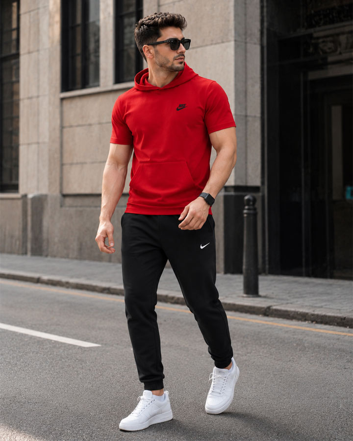 ست تیشرت شلوار Nike مدل OLES قرمز کد 6586