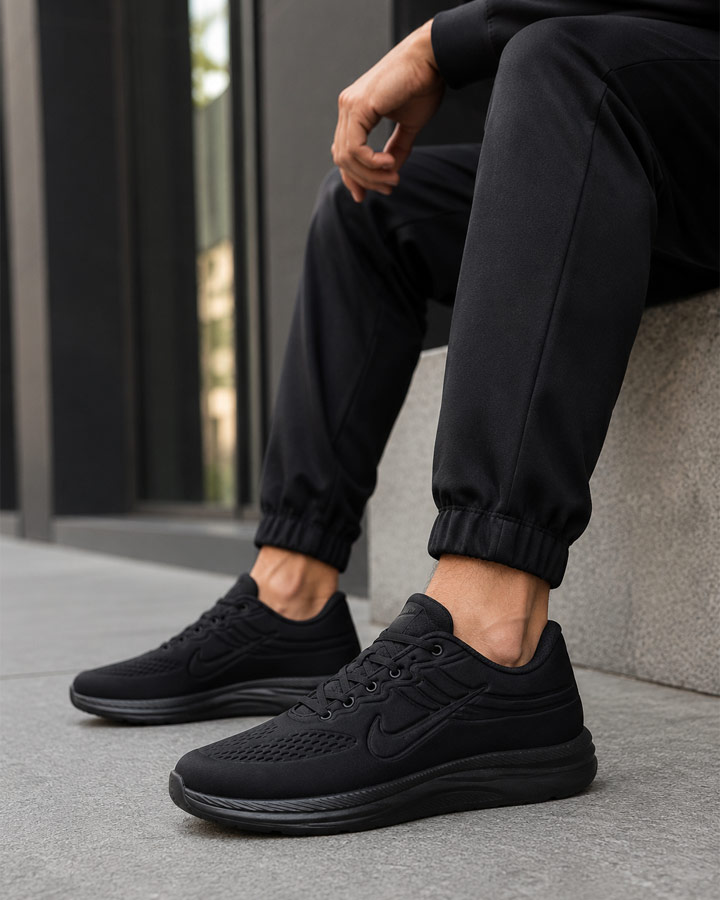 کفش مردانه مدل nike تمام مشکی کد 6596