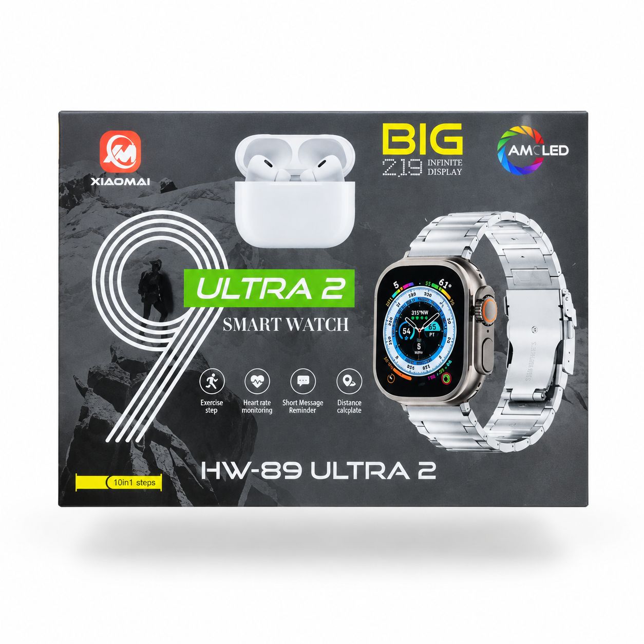 پک ساعت هوشمند الترا هندزفری پرو با 7 بند متنوع مدل HW 89 ULTRA2