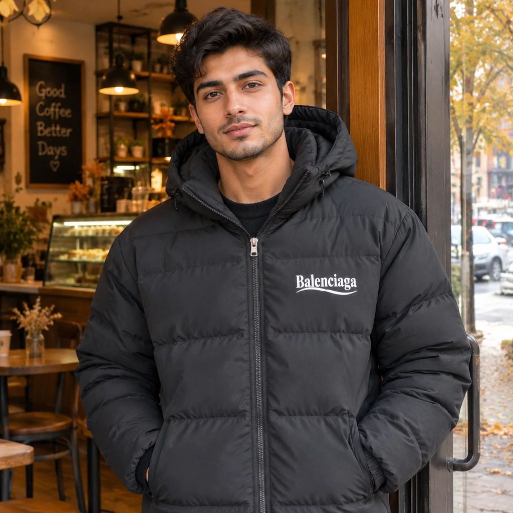 کاپشن ضد آب داخل پشمی Balenciaga مشکی