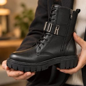 نیم بوت زنانه بندی چسبی مدل DIOR