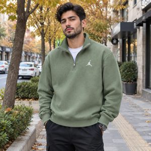 دورس نیم زیپ مردانه مدل Jordan سبز