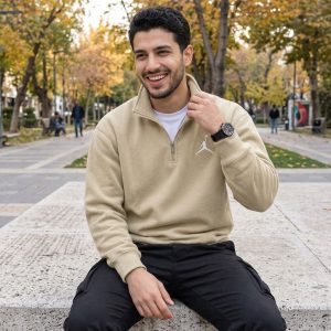 دورس نیم زیپ مردانه مدل Jordan کرم