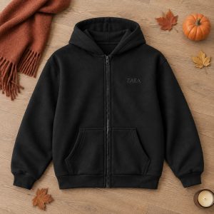 سویشرت کلاهدار مردانه مدل ZARA مشکی